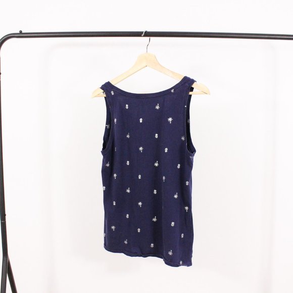 *Old Navy Palm Tree & Pineapple Navy Tank - Picture 4 of 5